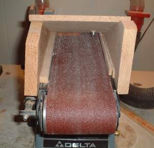 belt sander fixture sharpening blade rests platen